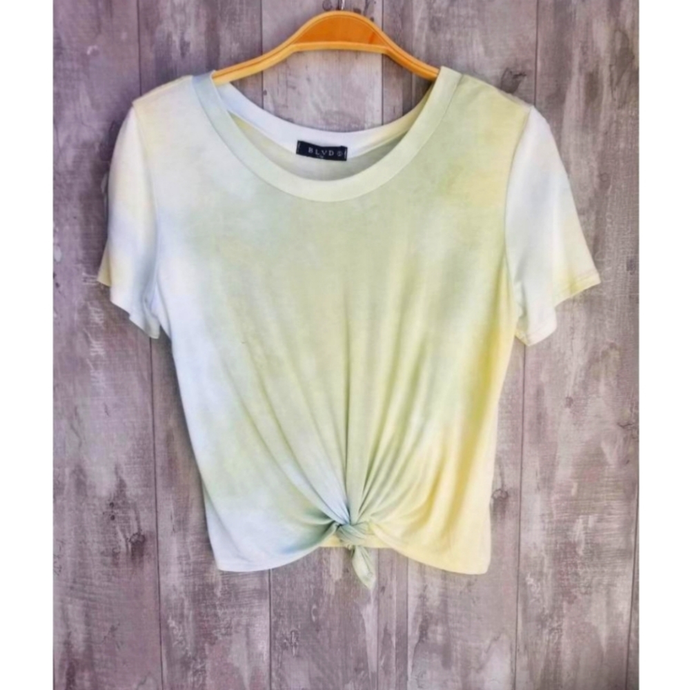 BLVD knotted tie dye crop tee